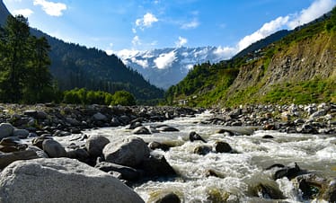 view of a stream in mountains