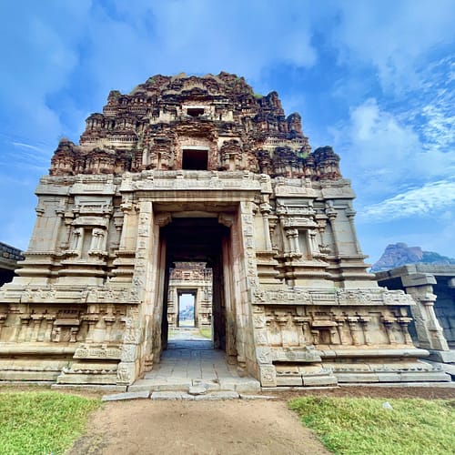 The doors to the past glory. A broken temple towers(Gopuram) of Hampi. From Karnataka, India