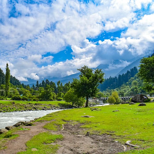 scenic river landscape in indonesia