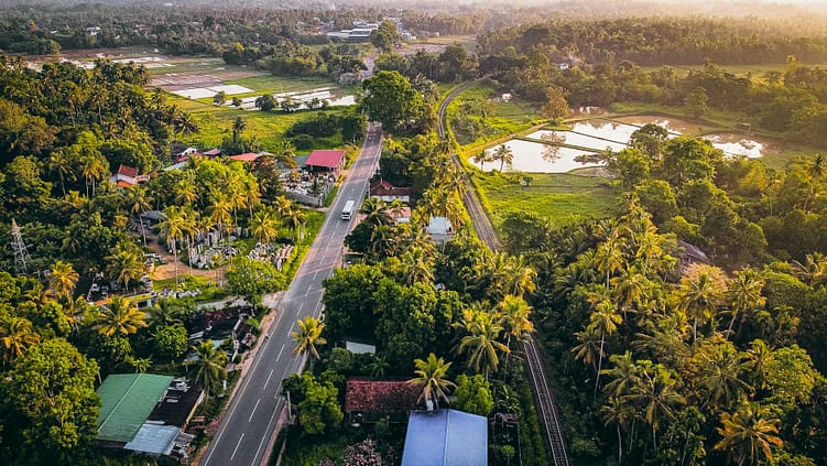 railway road and highway road beauty of sri lanka