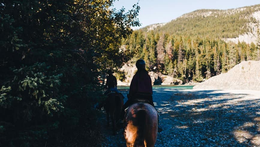 scenic horseback ride in canadian wilderness