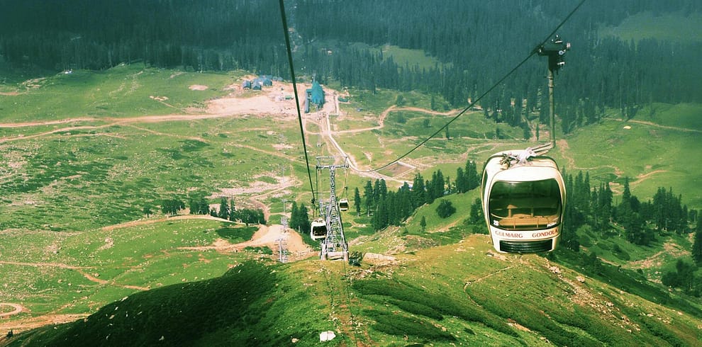 scenic cable car ride in gulmarg kashmir