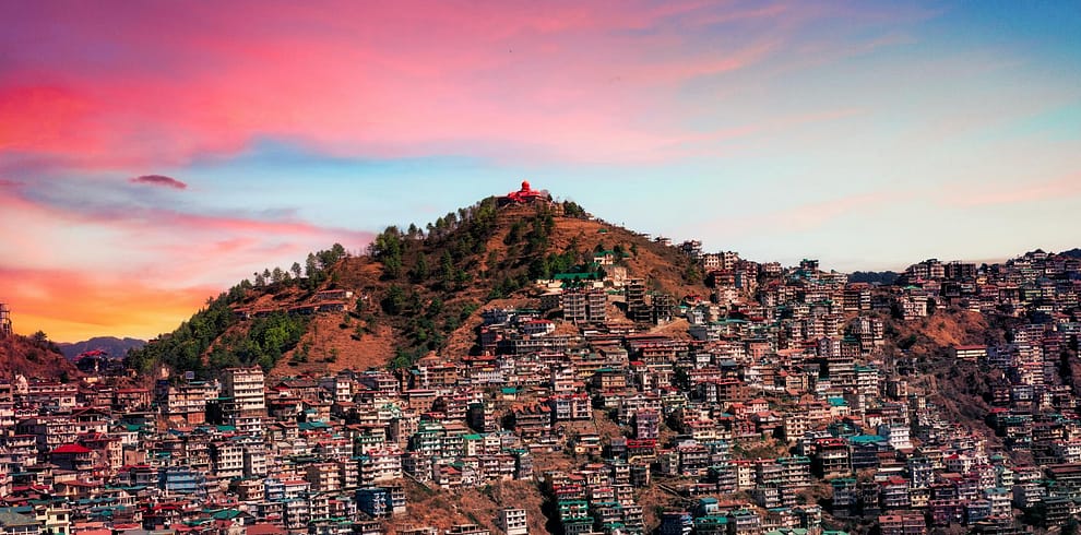 aerial view of city buildings